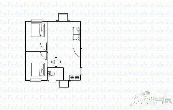 怡清苑2室2厅1卫户型图