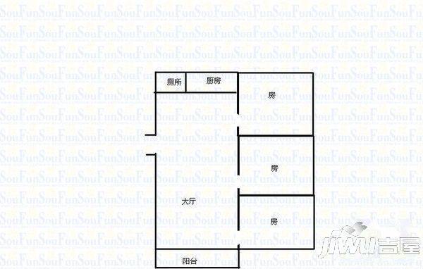 嘉福花园3室2厅2卫户型图