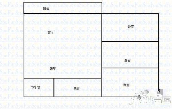 好景花园2室2厅1卫户型图