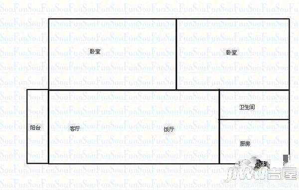 好景花园2室2厅1卫户型图