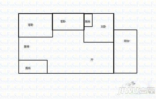 南泉花园3室2厅2卫户型图