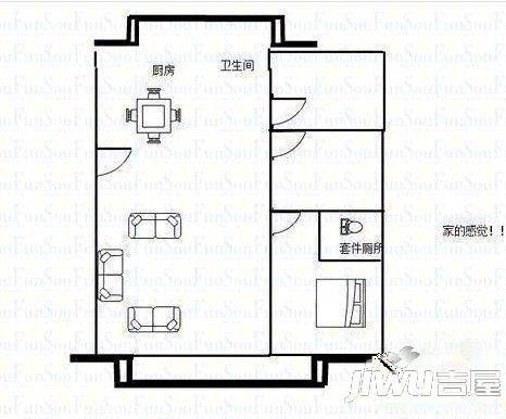 乐宜居2室1厅1卫户型图