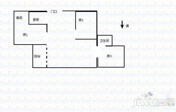 益源大厦2室1厅1卫户型图