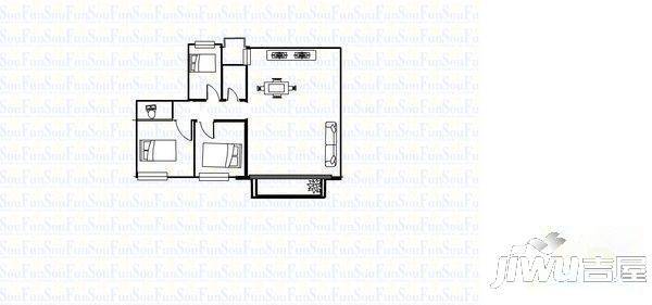 益源大厦2室1厅1卫户型图