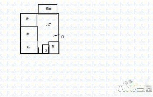 建馨阁2室1厅1卫户型图