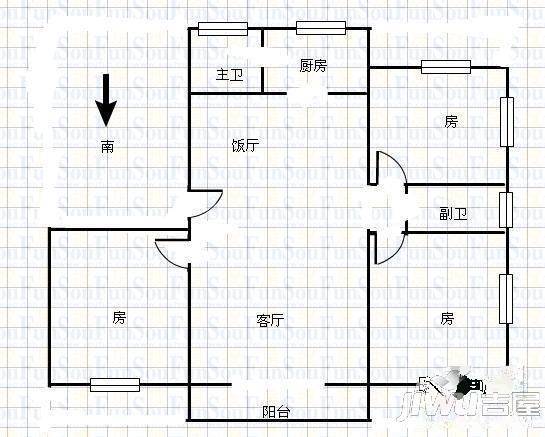 象山新村2室1厅0卫户型图