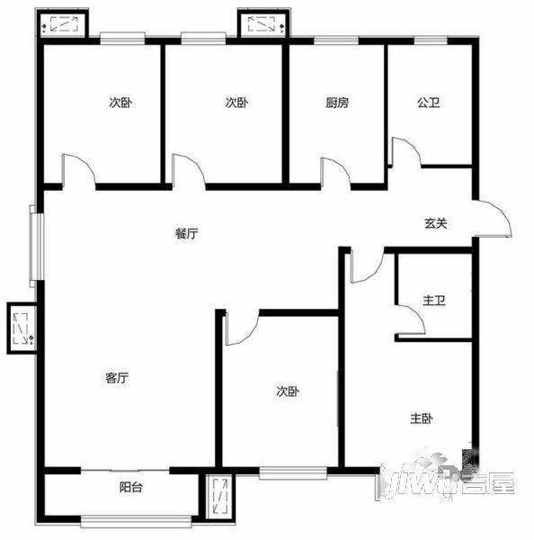 炮台新村2室1厅1卫户型图