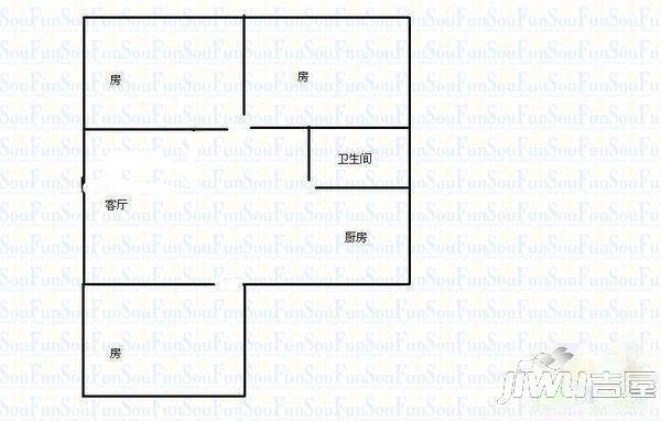 炮台新村2室1厅1卫户型图