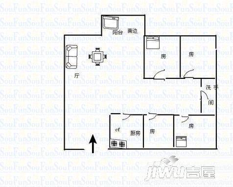 怡丰苑2室2厅2卫户型图