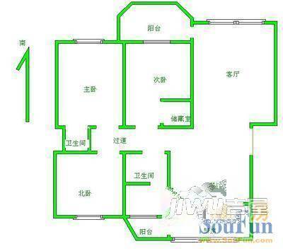 锦绣苑3室2厅2卫户型图