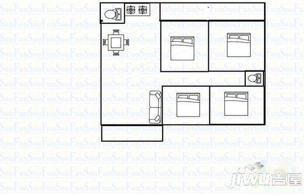 春晖苑2室2厅2卫户型图