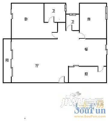 春晖苑2室2厅2卫户型图