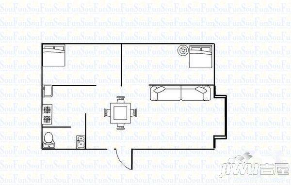 新河花园3室2厅2卫户型图