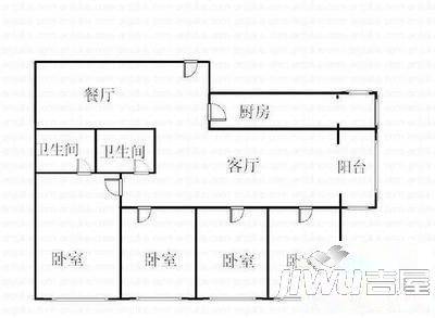 盛华苑4室2厅2卫户型图