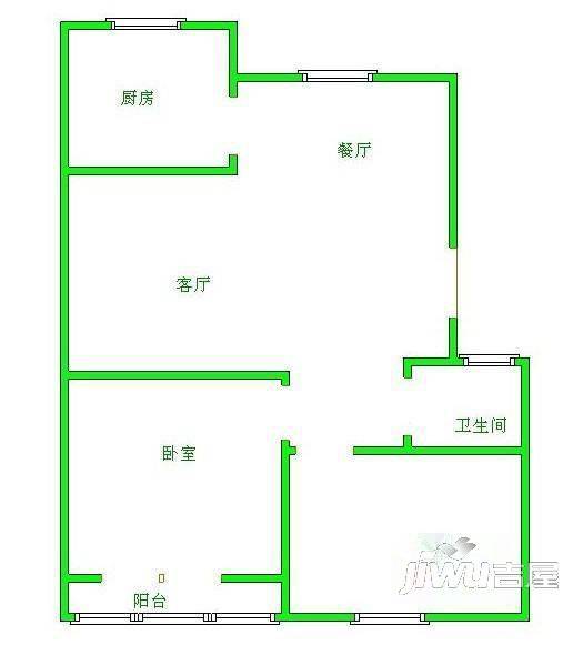 发展大厦2室1厅1卫户型图