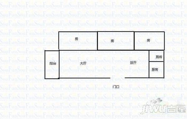 长顺花园2室2厅1卫户型图