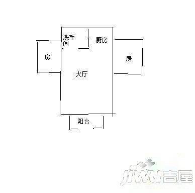 芦山花园2室2厅1卫户型图