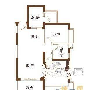 芦山花园2室2厅1卫户型图