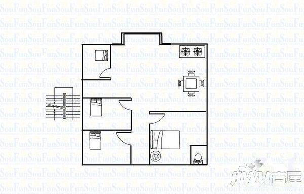 名苑花园1室1厅1卫户型图