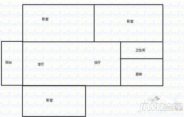 良化新村东2室2厅1卫户型图