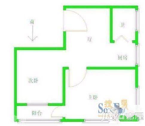 良化新村东2室2厅1卫户型图