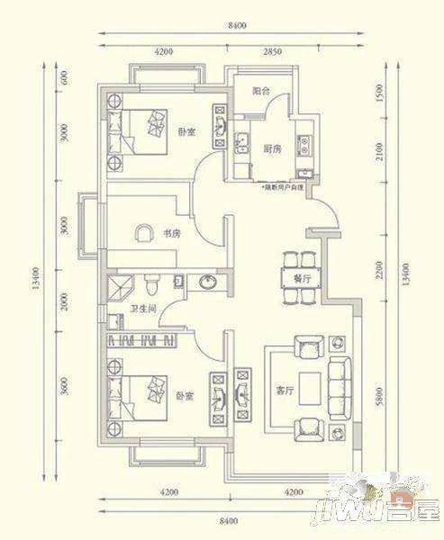 良化新村东2室2厅1卫户型图