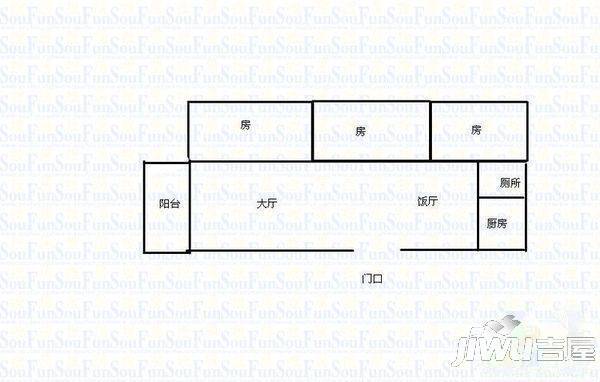 祥盛苑2室2厅1卫户型图