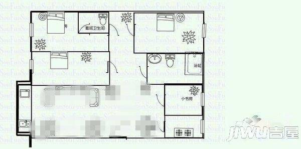 祥盛苑2室2厅1卫户型图