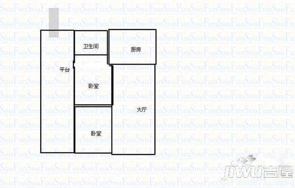 祥盛苑2室2厅1卫户型图