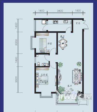 平芦名苑2室2厅1卫户型图