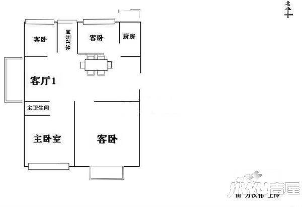 灏景园别墅3室2厅2卫户型图