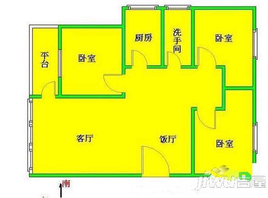 乐宜居2室1厅1卫户型图