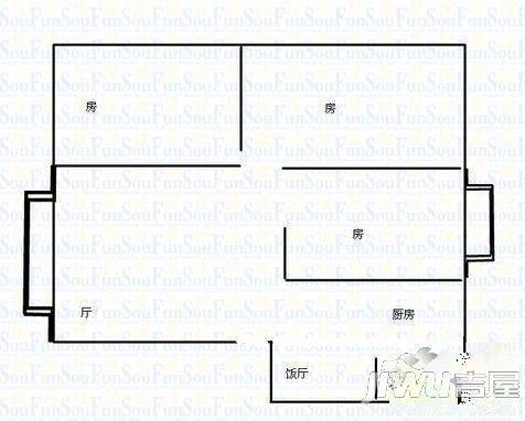 乐宜居2室1厅1卫户型图