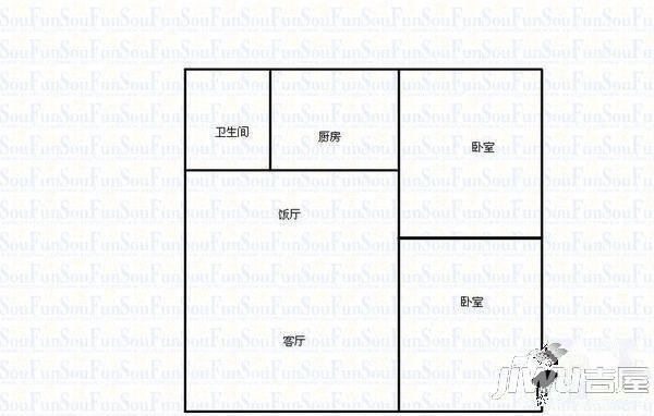 雅怡居3室2厅1卫户型图