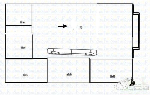 蓬苑小区2室2厅1卫户型图