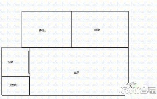 蓬苑小区2室2厅1卫户型图