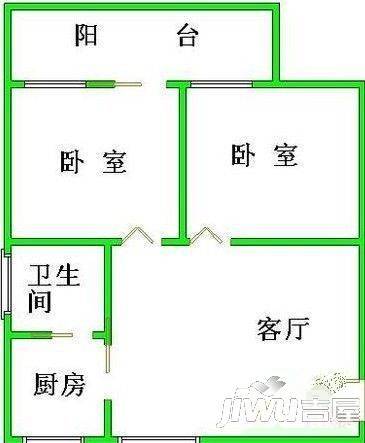 蓬苑小区2室2厅1卫户型图