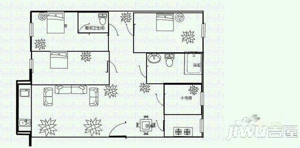 新泰和广场2室1厅1卫户型图