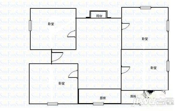 甘化新村3室2厅2卫户型图