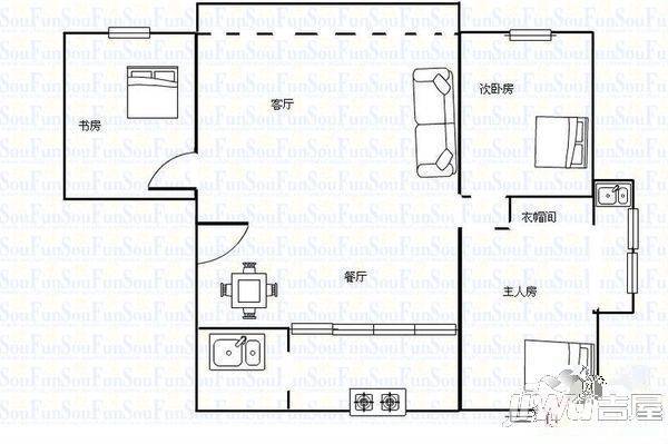 新泰和广场2室1厅1卫户型图