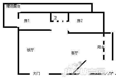 朗悦居2室1厅1卫户型图