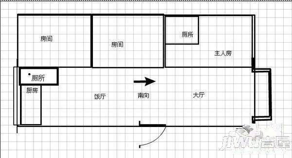 翠怡苑2室1厅1卫户型图