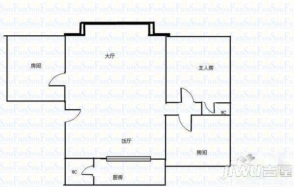 翠怡苑2室1厅1卫户型图