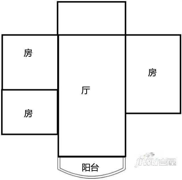 翠怡苑2室1厅1卫户型图