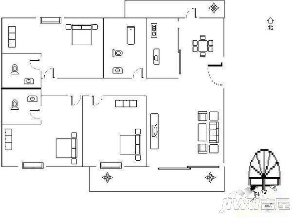 君逸居普通住宅198㎡户型图