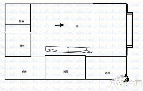 城东花园3室2厅2卫户型图