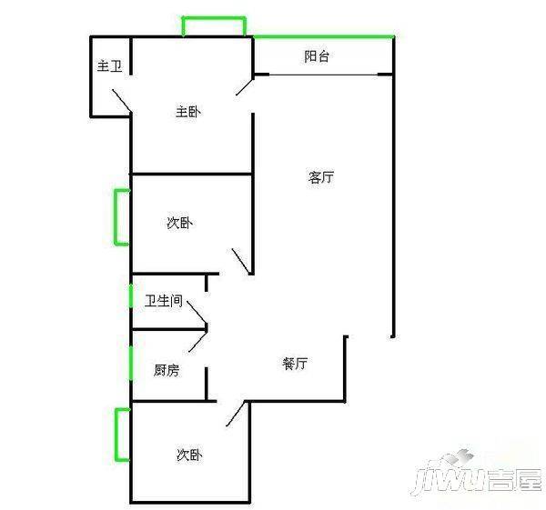 金碧湾2室2厅1卫户型图