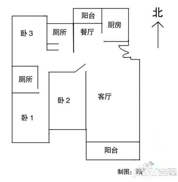 金碧湾2室2厅1卫户型图