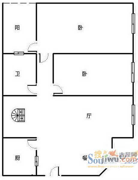 星河家园3室2厅1卫119㎡户型图
