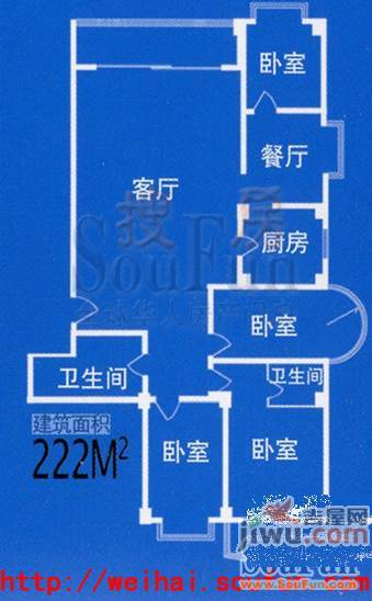 新浪屿海云轩1室1厅1卫59.1㎡户型图